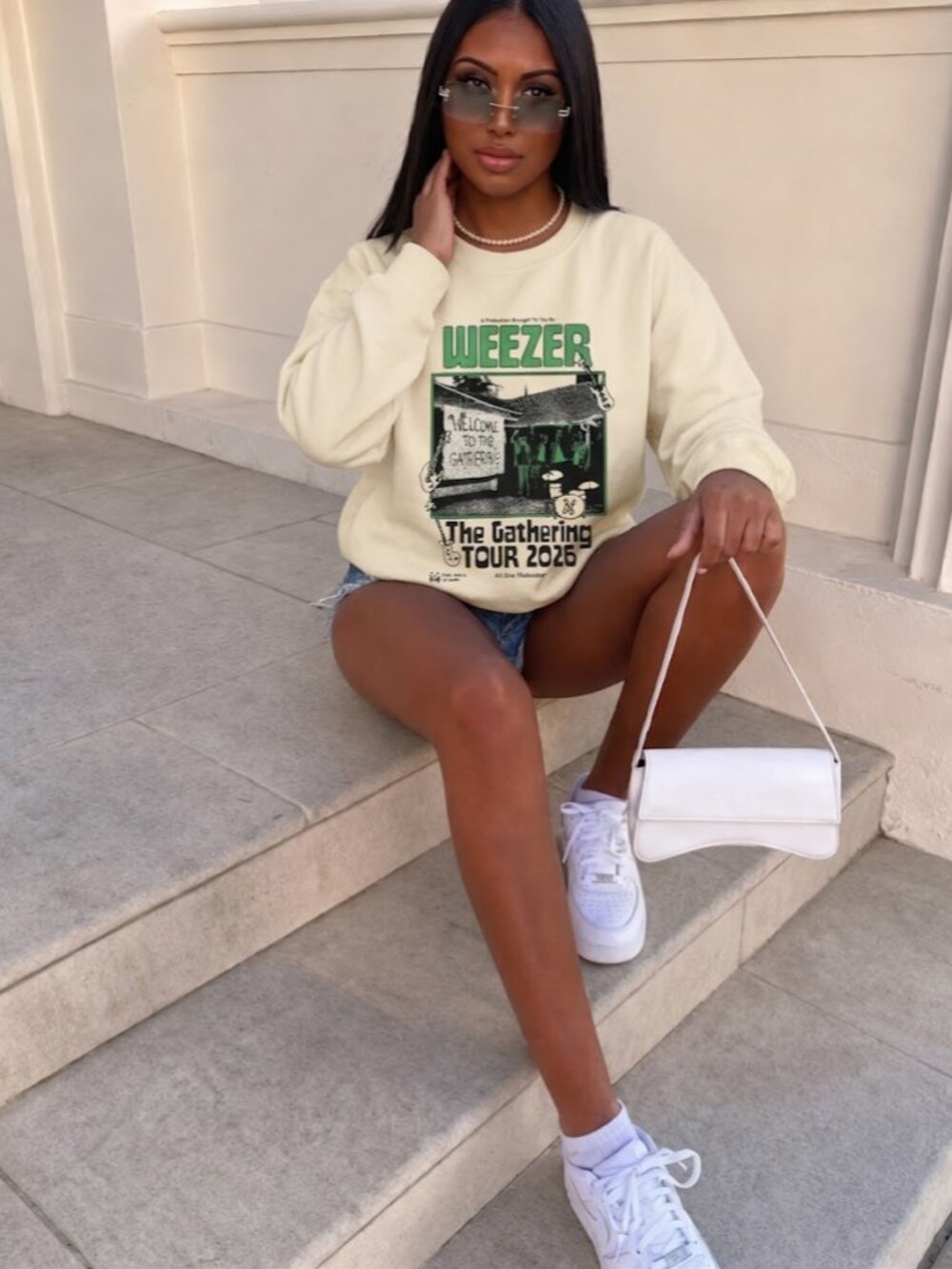 Weezer Band Graphic Sweatshirt, Rock Band Crewneck, Music Fan Style